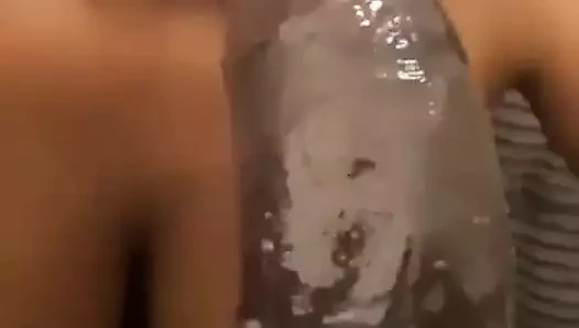 Ebony Babe Cum on Boobs by Huge BBC