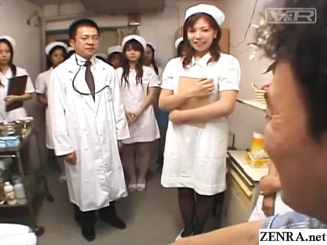 Día de formación de enfermeras del hospital japonés - paciente de ordeño