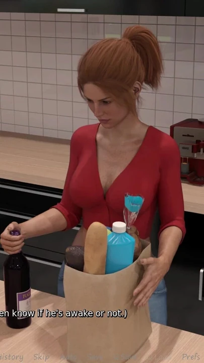 Must-see moment from "My Stepbrother's Wife #58 - Jennifer was looking at John 's cock while he picked up the towel - Demo"