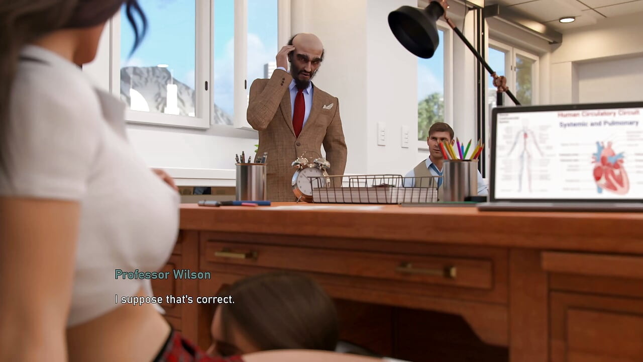 Steps of Debauchery Ep.5.2 - P28b - She Fucks Right in the Lecture Hall Then Tells Her Cuckold Husband All About It