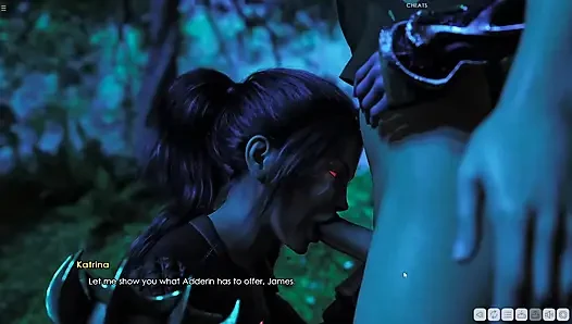 James Having Threesome With Two Evil Girls In Forest