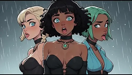 Wunderschöne Afro-Frauen in der Kälte des Winters Teil 2, Hentai, künstliche Intelligenz, Animation, unzensiert