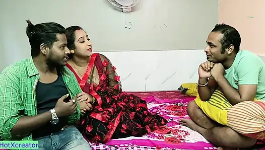 Seks threesome istri hot india! dengan Audio Desi yang Jernih