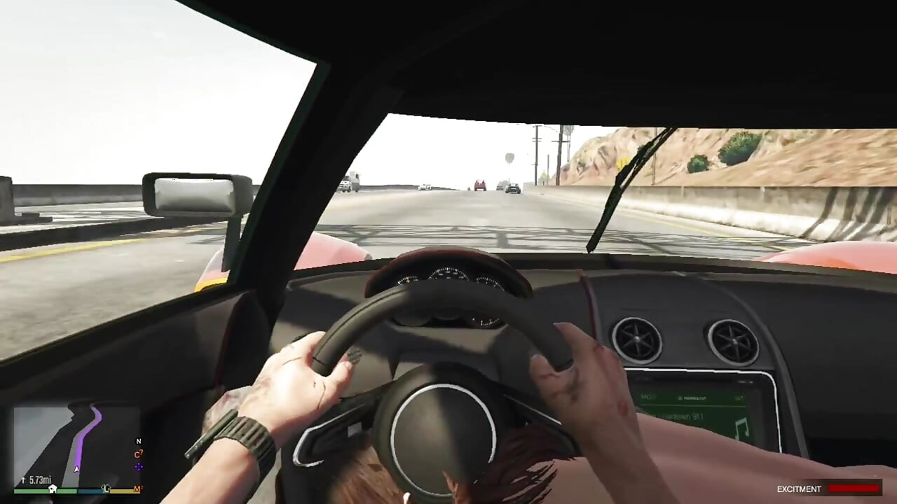 Trevor and Cheating wife Amanda's amazing blowjob while driving