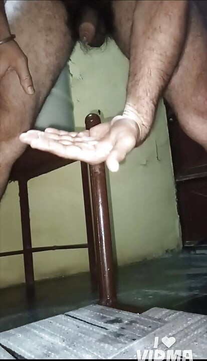 Indian middle age gay man playing with his ass