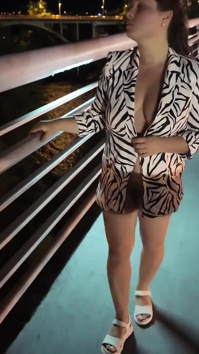 Must-see moment from "Luscious Milf walks without Bra and Panties on the Bridge"