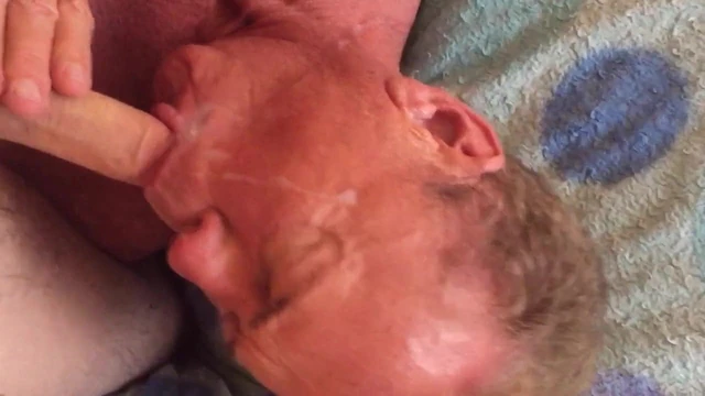 Cum on Mature Face