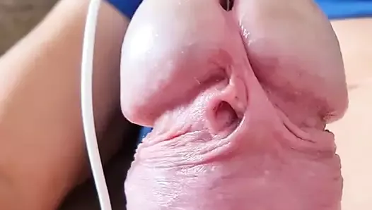 Cock treatment, horny closeup