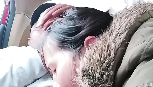 Asian Street Hooker Car Blowjob - Risky Roadside Deepthroat & Swallow & MILF