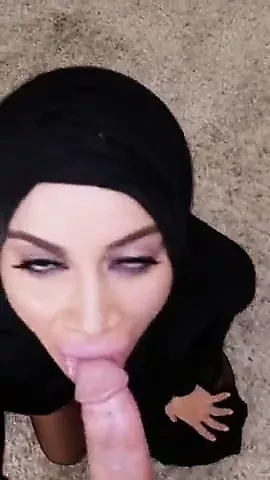Girl in Hijab sucks cock