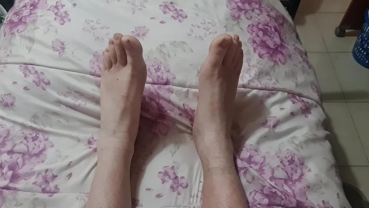 My feet in bed