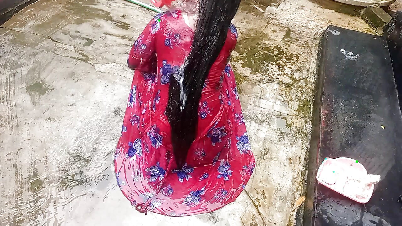 Amateur Desi Hot Step Mom Big Ass Big Nipple Outdoor Shower Exclusive Scene Captured By Her Step Son