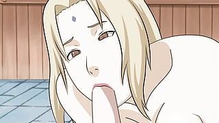 Naruto Tsunade получает сперму в рот (хентай)
