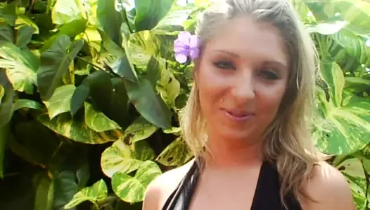 Hot Blonde Neighbor Fingers Herself Outdoors Then Dildo Fucks Indoors