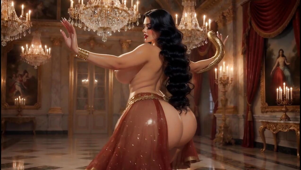 "Mature Sophia  Sensual Belly Dance -  Hips & Massive Curves in Grand Palace"