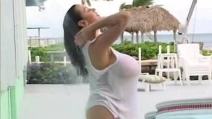 Massive Tit Milf Showering Outside