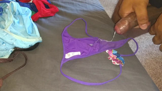 Cum on purple vs g-string