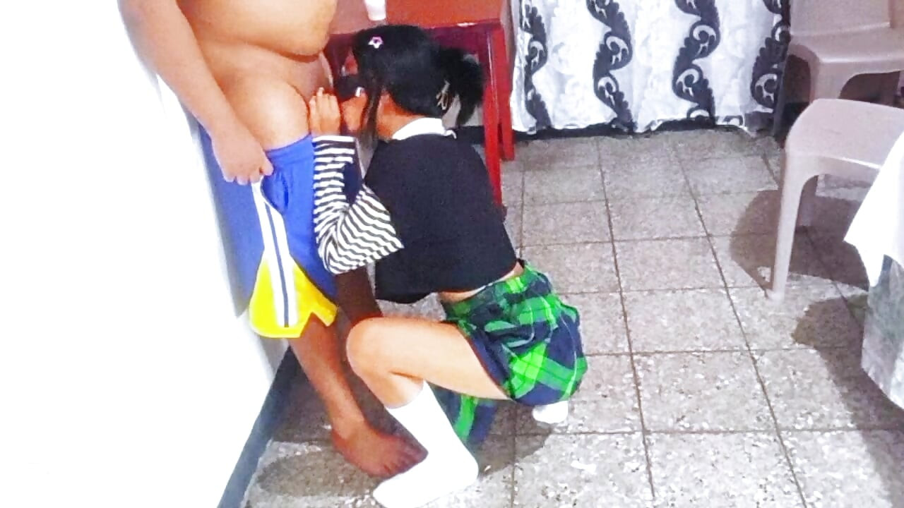 Petite schoolgirl goes to a hotel with her math teacher after school