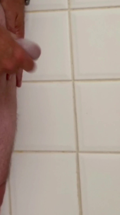 Using the Cum I Saved as Lube for Shower Wank