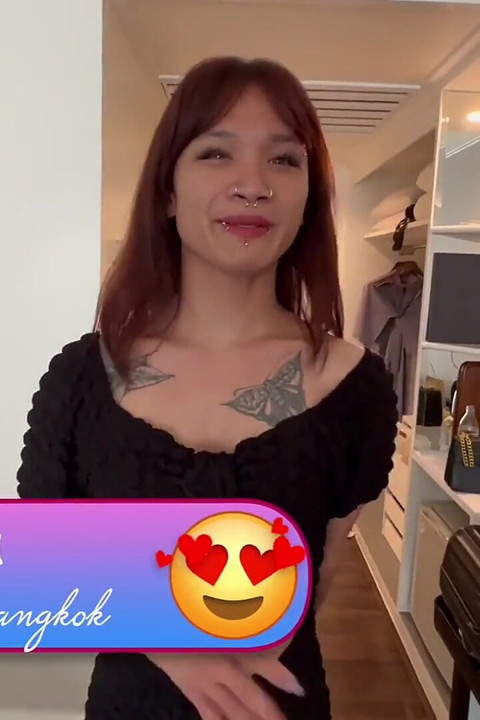 Helloladyboy Thai Big Dick Ladyboy Pounded by Foreigner