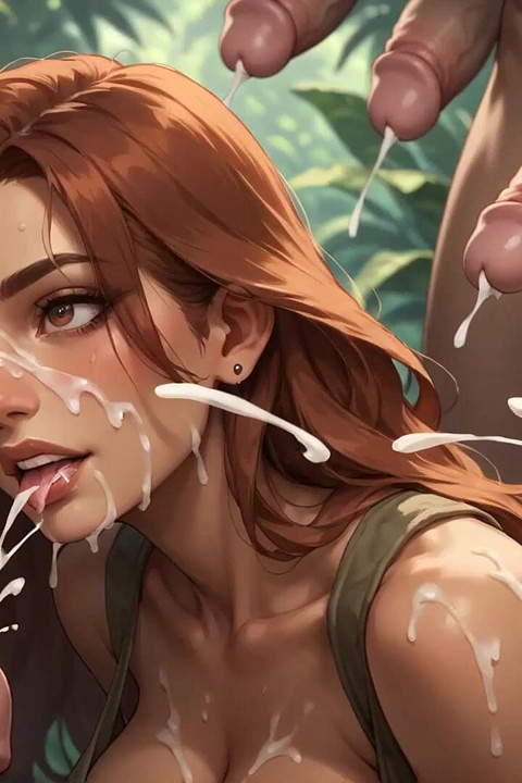 Θεά της ζούγκλας: τέσσερα πέη την βυθίζουν σε κρεμώδη χύσια