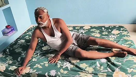 Old man affair with daughter-in -law, when his son was not at home, cum in mouth