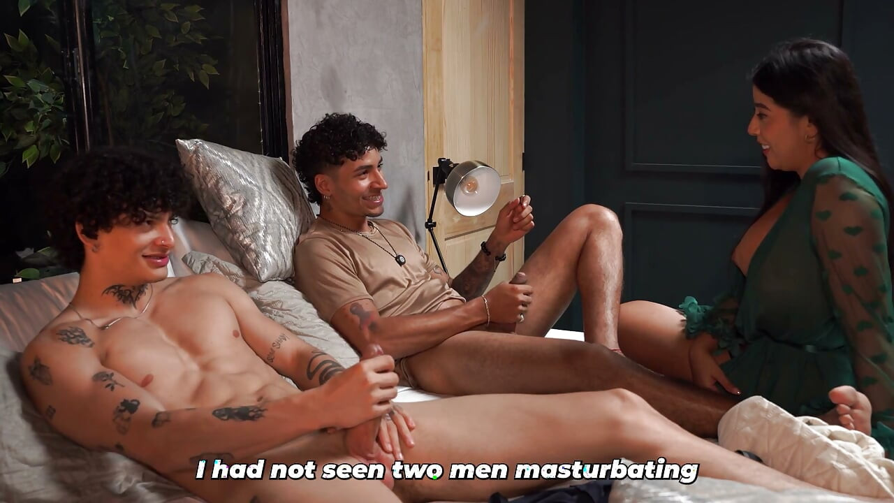 Stepson and His Friend Masturbate, End up His Stepmom