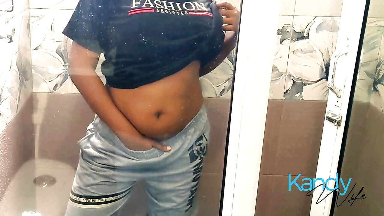 Curvy girl show her body before shower part one