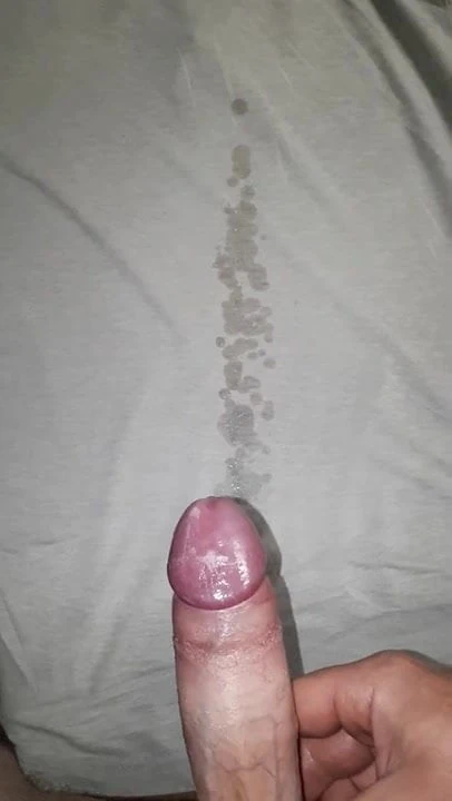 Huge midnight cum after wanking the whole evening