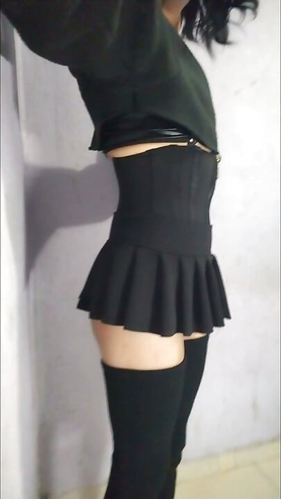 Femboy in mini skirt