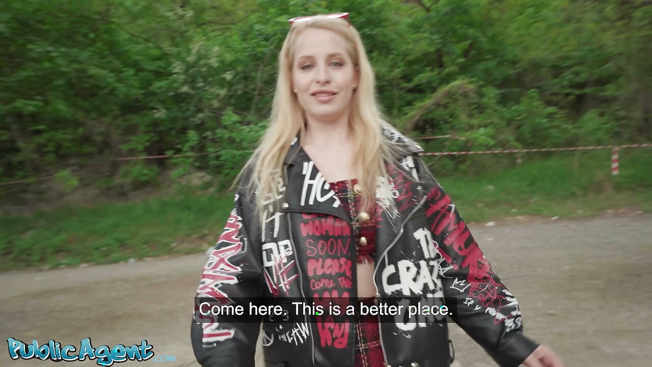 Public Agent Blonde alt chick Hailey White has the tightest pussy POV blowjob and outdoor sex