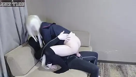 Pendatang baru yang langsing kembali dengan gaya cosplay menikmati momen creampie yang berani dan intens - angle2