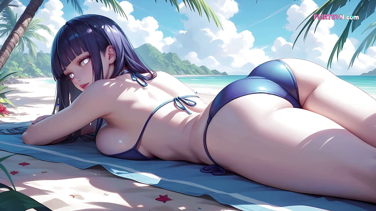Byakugan en la playa: los ojos de Hinata lo ven todo... excepto lo duro que está a punto de follarla en público (generado por IA)