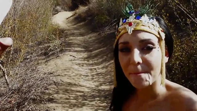 Hot brunette loves to suck cocks outdoors