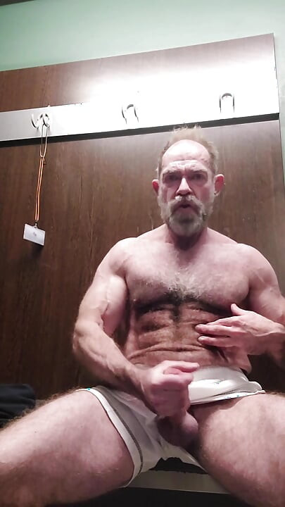 Hairy Stepdaddy Solo in Lockerroom
