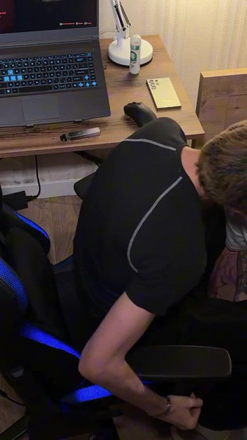 Must-see moment from "Cute Twink Distracted the Guy From the Game, a Guy with a Big Dick Fucked a Cute Twink in the Mouth,"