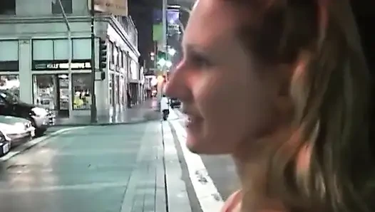 Lusty nympho strokes and slurps on a fat stud cock then gets fucked