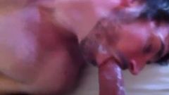 Buddy sucking my cock and balls and I cum on his face