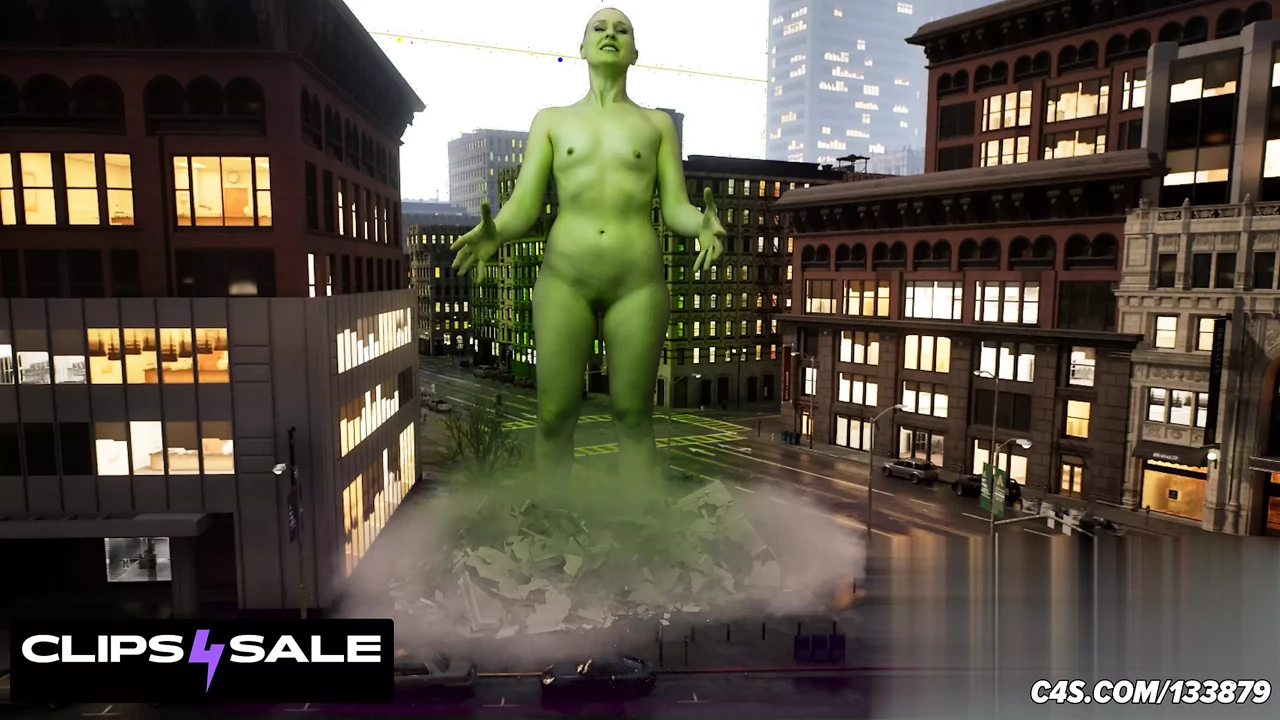 Sexy Green Shehulk Destroys City - Special Effects Fetish