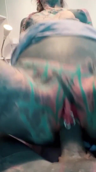 Sexy Dreadhead tattooed girl get fucked and covered with cum in private | Clip 1