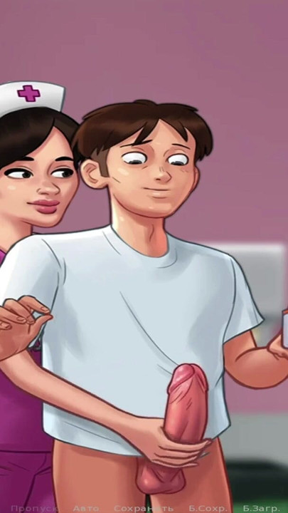 Emotionaler moment aus "SummertimeSaga - Krankenschwester spielt mit schwanz und nimmt es dann in sie"