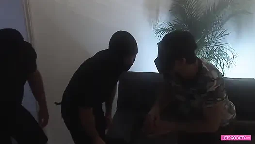 Stunning babes get fucked few horny guys