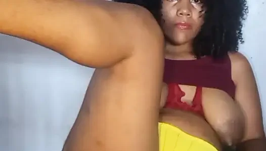 Hot brunette milf touching herself