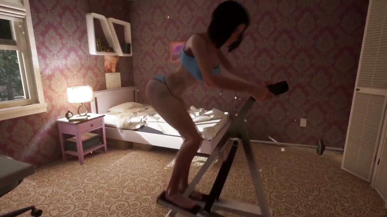 Sexy Brunette has a Workout day