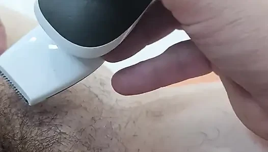 Shaving my wife's hairy cunt