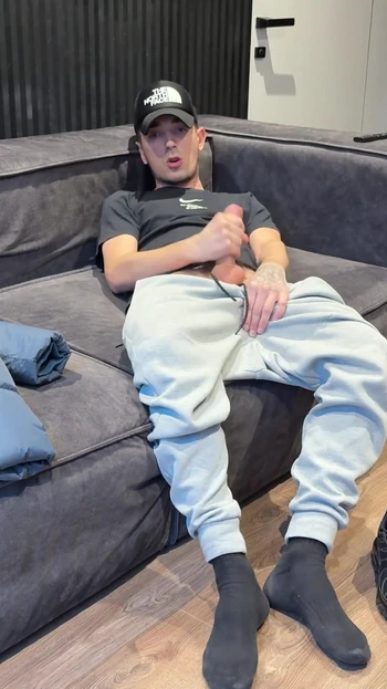 Memorable moment from "Dude jerked off big cock after college"