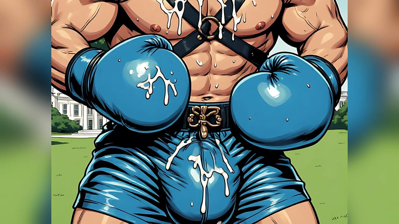Asian Cum Covered Muscle Men Art