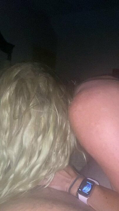 Blonde wife sucks dick