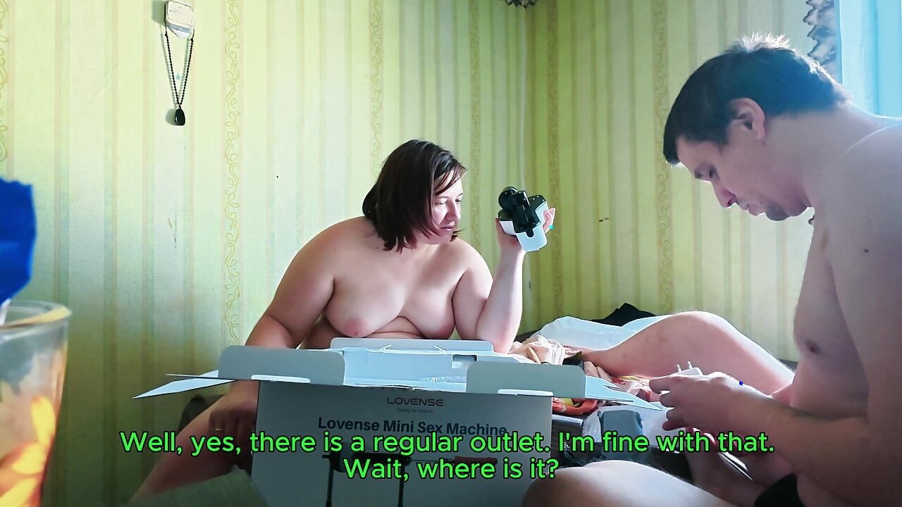 Plump Big Firm Tits Girl Oral on Lovense Sex Machine Closeup