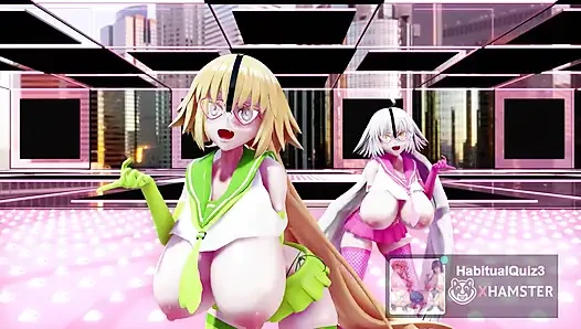 Mmd r18 FGO MMD Dua Jeannes memerankan gadis paranoid dengan ponsel hentai 3d milf ahegao